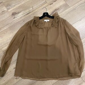 Frame Denim Brown Ruffled Blouse